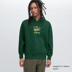 Худи мужское UNIQLO 459600COL58 зеленое M (доставка из-за рубежа)