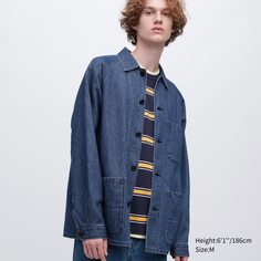 Джинсовая куртка мужская UNIQLO 457212COL66 синяя XS (доставка из-за рубежа)