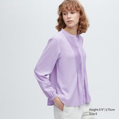Блуза женская UNIQLO 455735COL71 фиолетовая 2XS (доставка из-за рубежа)