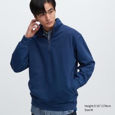Свитшот мужской UNIQLO 457906COL67 синий XS (доставка из-за рубежа)