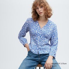 Блуза женская UNIQLO 455738COL63 синяя XS (доставка из-за рубежа)