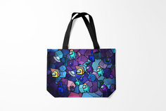 Сумка шoппер унисекс Burnettie Among us кубики, фиолетовый