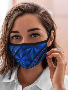 Многоразовая маска унисекс Burnettie Модные 3D Абстрактные Фигуры Blue
