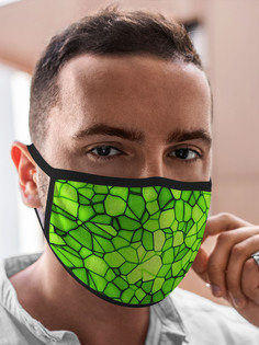 Многоразовая маска унисекс Burnettie Мозаика Зеленая