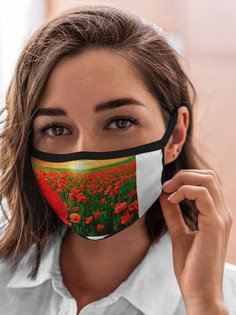 Многоразовая маска унисекс Burnettie Цветы Красный Мак На Закате