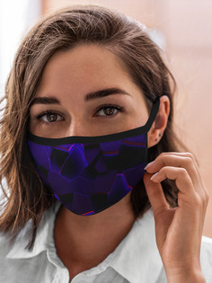 Многоразовая маска унисекс Burnettie Текстуры Синие Плиты 3D