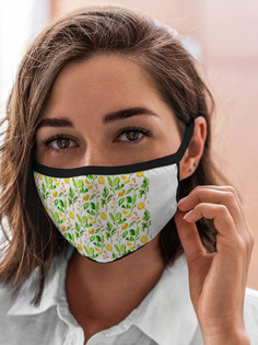 Многоразовая маска унисекс Burnettie Фрукты Летний Узор Лимон Ветки Листья