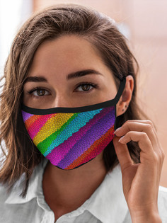 Многоразовая маска унисекс Burnettie Геометрия Яркая Мозаика Радуга Диагональ