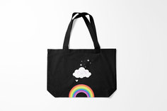 Сумка шoппер унисекс Burnettie Детские картинки ОБЛАЧКО, черный