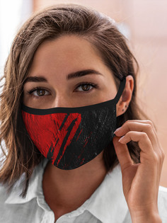 Многоразовая маска унисекс Burnettie Текстуры Красное Черное 3D