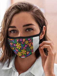 Многоразовая маска унисекс Burnettie Цветы Летние Узор На Темном