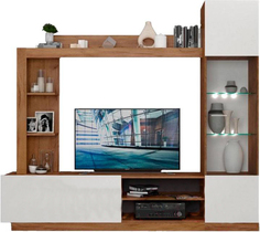 Стенка Империал «Флекс», Дуб Крафт золотой/белый Imperial