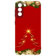 Чехол-накладка Krutoff Софт Кейс Золотая елка для Samsung Galaxy S21 (G991) черный