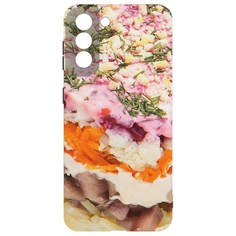 Чехол-накладка Krutoff Софт Кейс Сельдь под шубой для Samsung Galaxy S21 (G991) черный