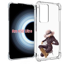 Чехол MyPads загадочная-девушка-в-костюме женский для Xiaomi 12T / Redmi K50 Ultra