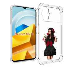 Чехол MyPads Tocco для Xiaomi M5 девушка-в-черном-платье-с-розой женский