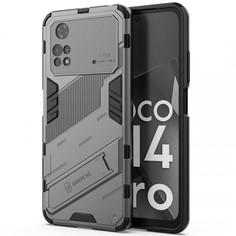 Противоударный чехол-подставка Epik Megatron для Poco M4 Pro 4G с защитой камеры