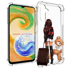 Чехол MyPads девушка-с-модным-чемоданом женский для Samsung Galaxy A14 5G