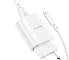 Сетевое зарядное устройство Borofone  BN1 lightning 1xUSB 2.1 А белый