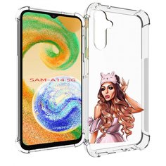 Чехол MyPads девушка-с-маской-для-сна женский для Samsung Galaxy A14 5G