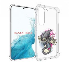 Чехол MyPads нарисованный скелет на скейт борде для Samsung Galaxy S23