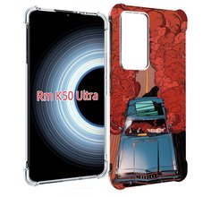 Чехол MyPads машина мчится с дымком для Xiaomi 12T / Redmi K50 Ultra