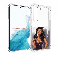 Чехол MyPads нарисованная-девушка-в-фиолетовом-платье женский для Samsung Galaxy S23