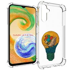 Чехол MyPads кит в лампочке с парусами для Samsung Galaxy A14 5G