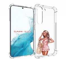 Чехол MyPads Девушка-в-мини-платье женский для Samsung Galaxy S23