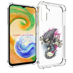 Чехол MyPads нарисованный скелет на скейт борде для Samsung Galaxy A14 5G
