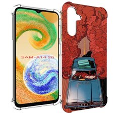 Чехол MyPads машина мчится с дымком для Samsung Galaxy A14 5G