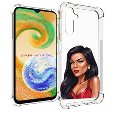 Чехол MyPads Брюнетка-в-красном-платье для Samsung Galaxy A14 5G