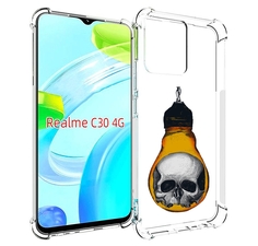 Чехол MyPads череп в лампочке для Realme C30 4G / Narzo 50i Prime