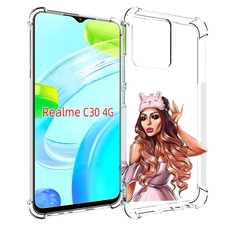 Чехол MyPads девушка-с-маской-для-сна женский для Realme C30 4G / Narzo 50i Prime