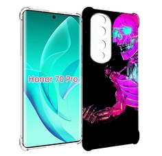 Чехол MyPads скелет-робот-фиолетовый для Honor 70 Pro / 70 Pro Plus