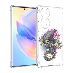 Чехол MyPads нарисованный скелет на скейт борде для Honor 70