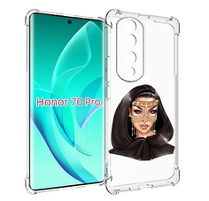 Чехол MyPads девушка-в-золотой-маске для Honor 70 Pro / 70 Pro Plus