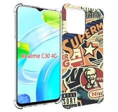 Чехол MyPads Лейблы-на-постере для Realme C30 4G / Narzo 50i Prime