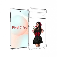 Чехол Mypads Девушка-В-Черном-Платье-С-Розой Женский Для Google Pixel 7 Pro