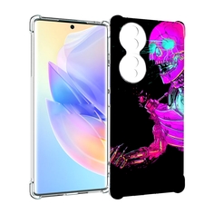 Чехол MyPads скелет-робот-фиолетовый для Honor 70
