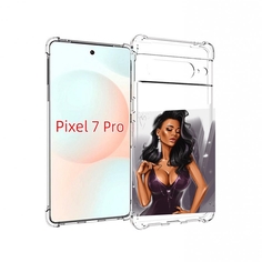 Чехол Mypads Нарисованная-Девушка-В-Фиолетовом-Платье Женский Для Google Pixel 7 Pro