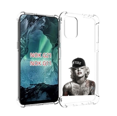Чехол Mypads Мерлин Монро С Тату Женский Для Nokia G11/G21