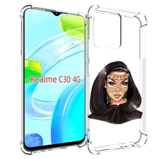 Чехол MyPads девушка-в-золотой-маске для Realme C30 4G / Narzo 50i Prime