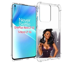 Чехол MyPads нарисованная-девушка-в-фиолетовом-платье женский для OnePlus Nord 2T