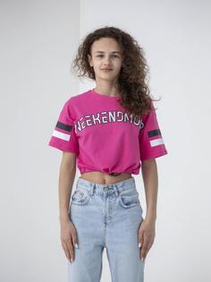 Футболка детская Cherubino CSJG 63132-46-322, фуксия, 152