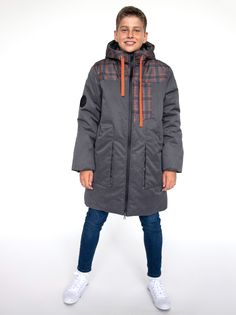 Пальто детское Аврора 936-М, темно-серый, 134 Aurora