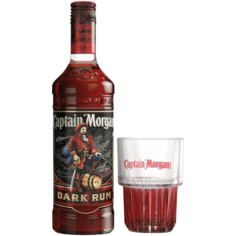 Ром Captain Morgan Dark 0,7 л + стакан хайбол