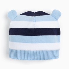 Шапочка для мальчика, цвет голубой полоска, размер 46-48 (1-2г) Linas Baby