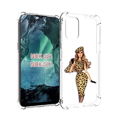 Чехол Mypads Леопардовое Платье Женский Для Nokia G11/G21