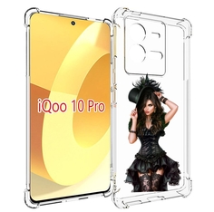 Чехол MyPads стройная-девушка-в-черном-платье для Vivo iQOO 10 Pro